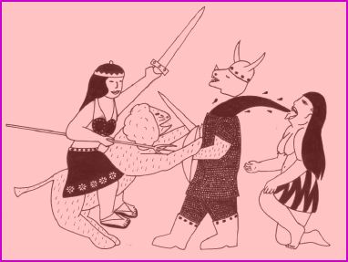 Durga and Kali as allies in battle.
